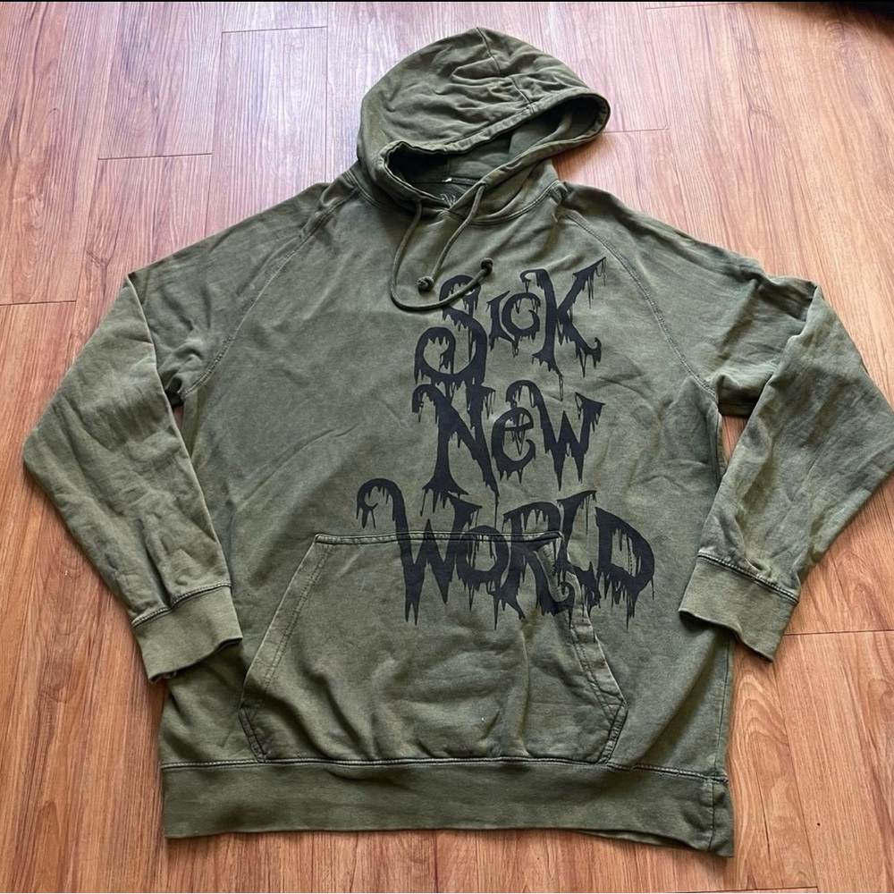 Olive Green Graphic Hoodie